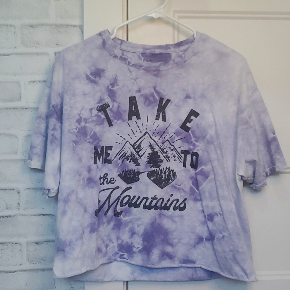 Purple marble crop top